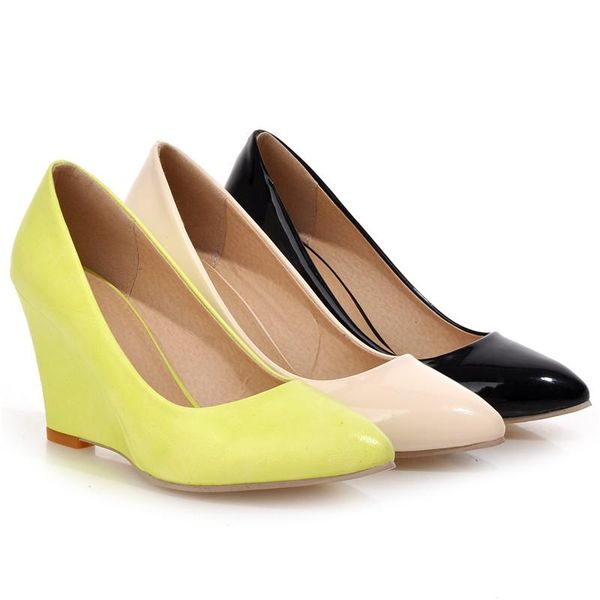 dress shoes agodor ladies wedge pumps high heels patent leather for women pointed toe office work wedges woman black big size
dress shoes agodor ladies wedge pumps high heels patent leather for women pointed toe office work wedges woman black big size