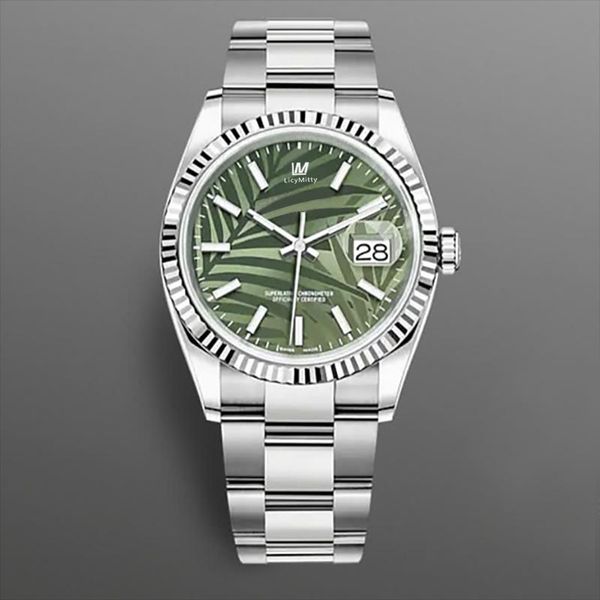 wristwatches 2021 mens watch 41mm green leaf stripe print dial datejust sapphire crystal stainless steel automatic mechanical wristwatch, Slivery;brown
wristwatches 2021 mens watch 41mm green leaf stripe print dial datejust sapphire crystal stainless steel automatic mechanical wristwatch, Slivery;brown