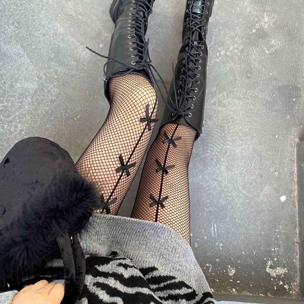 spring and summer female dark wind butterfly girl disco black silk stockings with boots net socks, Black;white
spring and summer female dark wind butterfly girl disco black silk stockings with boots net socks, Black;white
