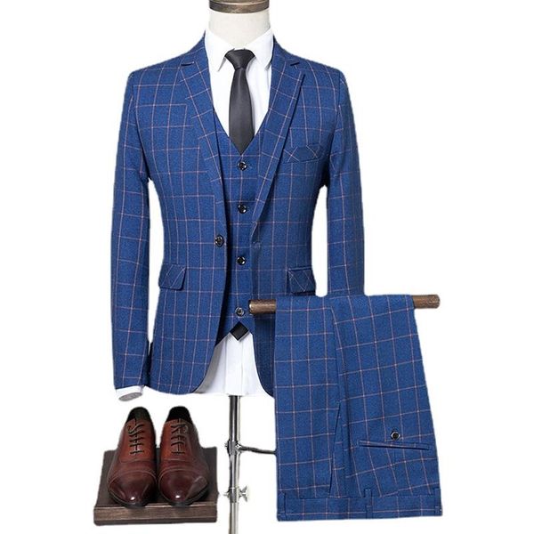 men's suits & blazers (blazer+vest+pant) burgundy slit mens 3 piece plaid one button lapel casual tuxedos for wedding groomsmen men 202, White;black
men's suits & blazers (blazer+vest+pant) burgundy slit mens 3 piece plaid one button lapel casual tuxedos for wedding groomsmen men 202, White;black