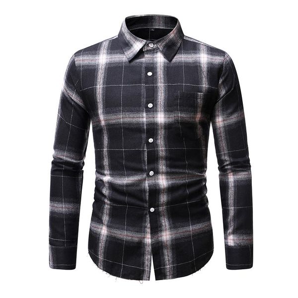 men's casual shirts plaid shirt 2021 spring black white men long sleeve chemise homme cotton male check, White;black
men's casual shirts plaid shirt 2021 spring black white men long sleeve chemise homme cotton male check, White;black