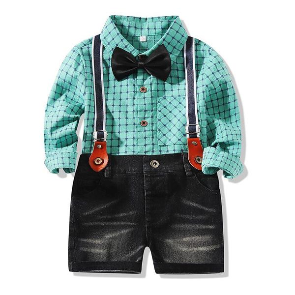kimocat boys gentleman suit, spring plaid long-sleeved shirt + bow tie suspender denim shorts 3-piece set 9 months-5 years clothing sets, White
kimocat boys gentleman suit, spring plaid long-sleeved shirt + bow tie suspender denim shorts 3-piece set 9 months-5 years clothing sets, White