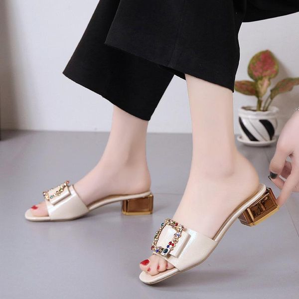 slippers fashion mules women shoes woman colorful rivet ladies female slides peep toe crystal mid heels causal, Black
slippers fashion mules women shoes woman colorful rivet ladies female slides peep toe crystal mid heels causal, Black
