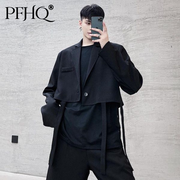 men's suits & blazers pfhq men wear split bandage hem multi-style lace-up suit coat two different wearing single breasted black male 21, White;black
men's suits & blazers pfhq men wear split bandage hem multi-style lace-up suit coat two different wearing single breasted black male 21, White;black