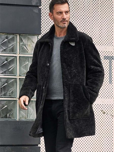 mens shearling coat long fur overcoat natural wool outerwear black granular leather jacket men's & faux
mens shearling coat long fur overcoat natural wool outerwear black granular leather jacket men's & faux