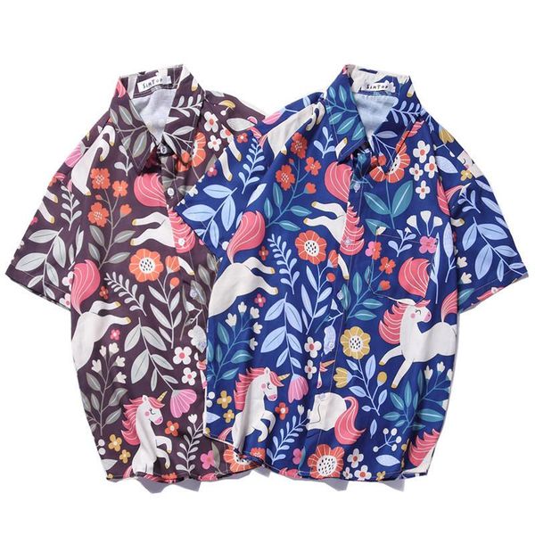 men's casual shirts shirt short sleeves hawaiian floral printed loose day beach tee, White;black
men's casual shirts shirt short sleeves hawaiian floral printed loose day beach tee, White;black