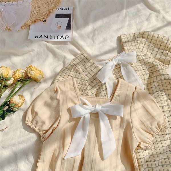 summer korean style children's cotton short sleeve o neck plaid backless bow casual princess girls kids cute dress vestidos girl's, Red;yellow
summer korean style children's cotton short sleeve o neck plaid backless bow casual princess girls kids cute dress vestidos girl's, Red;yellow