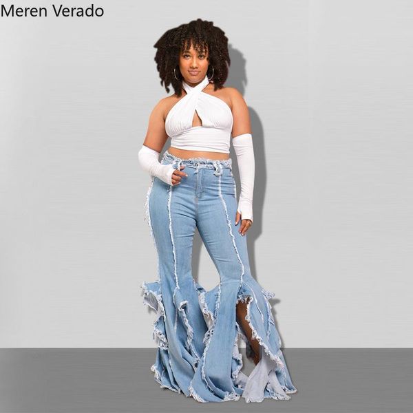 women's jeans women cut out flare bellbottom for streetwear fashion high waist denim pants, Blue
women's jeans women cut out flare bellbottom for streetwear fashion high waist denim pants, Blue