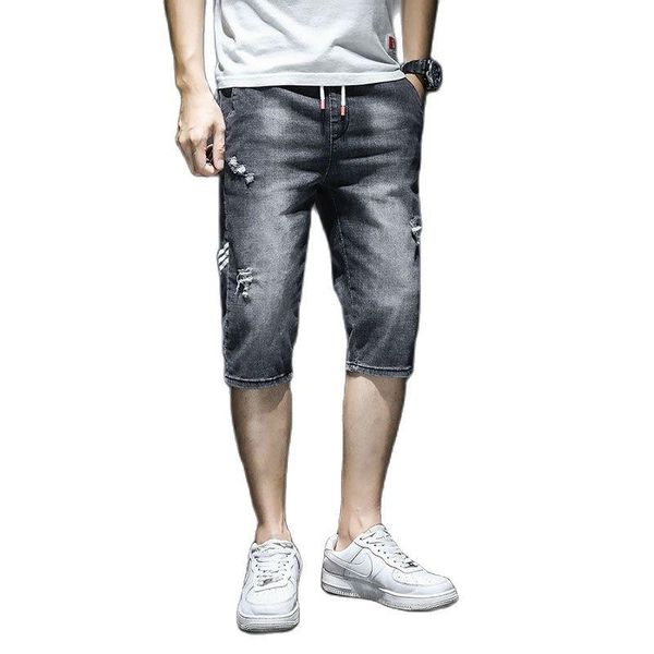 men's jeans denim shorts 2021 summer thin harem korean ripped hole casual streetwear hip hop grey brand pants cropped trousers, Blue
men's jeans denim shorts 2021 summer thin harem korean ripped hole casual streetwear hip hop grey brand pants cropped trousers, Blue