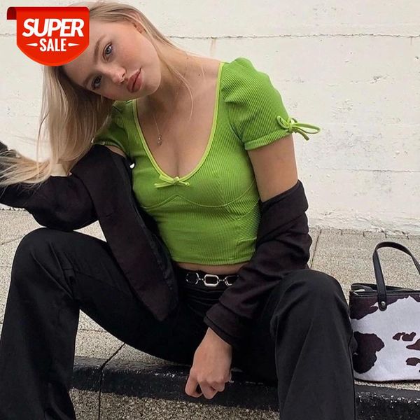 Neon green soft Ribbed Knitted cute bodycon crop top women T-shirts 2020 autumn fashion casual puff sleeve bow tees mujer #oG6g, White
Neon green soft Ribbed Knitted cute bodycon crop top women T-shirts 2020 autumn fashion casual puff sleeve bow tees mujer #oG6g, White