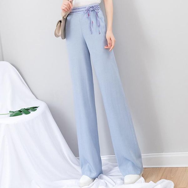 women's pants & capris high waist wide leg women 2021 summer blue lace up, Black;white
women's pants & capris high waist wide leg women 2021 summer blue lace up, Black;white