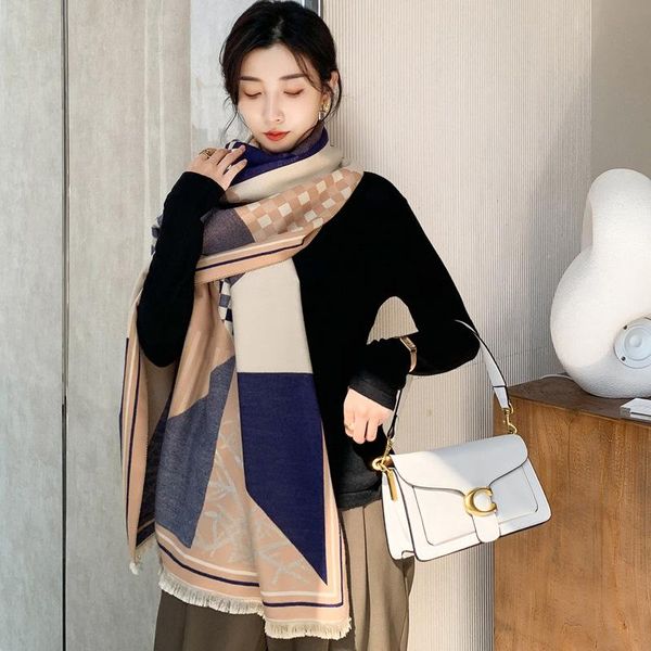 scarves 2021 scarf for women plaid cashmere thicken warm winter lady shawl blue orange patchwork autumn female pashmina, Blue;gray
scarves 2021 scarf for women plaid cashmere thicken warm winter lady shawl blue orange patchwork autumn female pashmina, Blue;gray