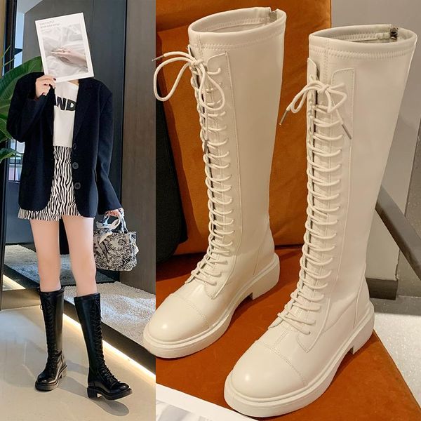 boots 2021 autumn style knee high square heel round toe thick-soled female tube comfortable lace-up women, Black
boots 2021 autumn style knee high square heel round toe thick-soled female tube comfortable lace-up women, Black