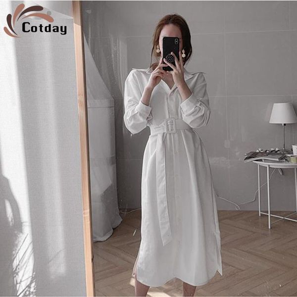 casual dresses cotday a-line sashes belted full sleeve chic single-breasted turn-down collar england style 2021 women summer dress, Black;gray
casual dresses cotday a-line sashes belted full sleeve chic single-breasted turn-down collar england style 2021 women summer dress, Black;gray