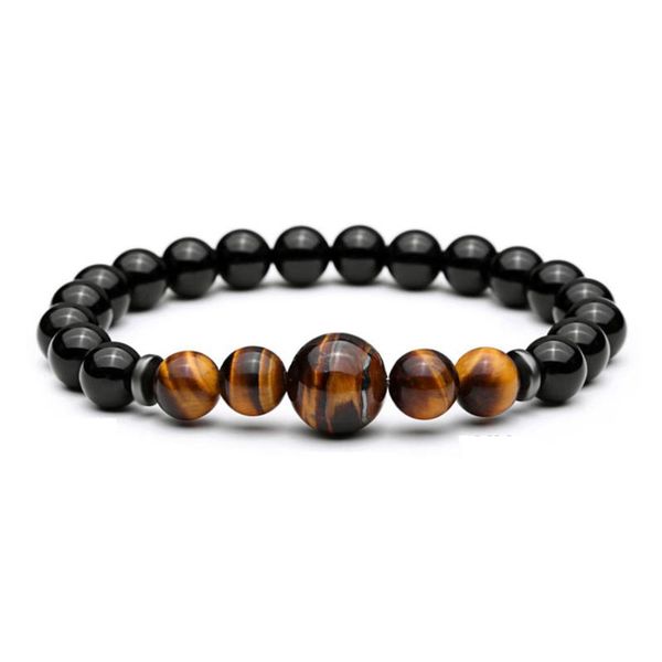 black onyx bracelet with 1pcs 12mm tiger eye and 4pcs 8mm beads man fashion beautiful beaded, strands
black onyx bracelet with 1pcs 12mm tiger eye and 4pcs 8mm beads man fashion beautiful beaded, strands