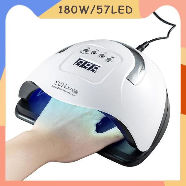 nail dryers 180w sun x7 max led lamp dryer 57 leds uv ice for drying gel polish curing 30/60/99s timer auto sensor tool
nail dryers 180w sun x7 max led lamp dryer 57 leds uv ice for drying gel polish curing 30/60/99s timer auto sensor tool