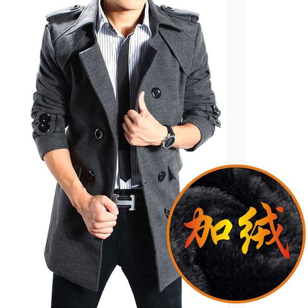 men's wool & blends mens coat clothe men autumn and winter windbreaker long section slim woolen plus velvet thick, Black
men's wool & blends mens coat clothe men autumn and winter windbreaker long section slim woolen plus velvet thick, Black