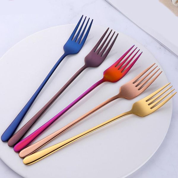 forks 1 pcs stainless steel korean rainbow cake fruit fork dinner salad tableware gold dessert for el party kitchen tool
forks 1 pcs stainless steel korean rainbow cake fruit fork dinner salad tableware gold dessert for el party kitchen tool