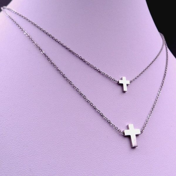 Brand Women Gifts Stainless Steel Fashion Double Cross Chain Necklace Pendant Chains, Silver
Brand Women Gifts Stainless Steel Fashion Double Cross Chain Necklace Pendant Chains, Silver