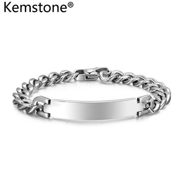 link, chain kemstone sliver color simple stainless steel bracelet men jewelry gift, Black
link, chain kemstone sliver color simple stainless steel bracelet men jewelry gift, Black