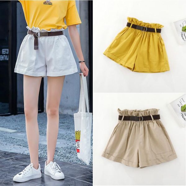 summer korean fashion elastic waist shorts women mini high with belt wide leg 2021 short feminino women's, White;black
summer korean fashion elastic waist shorts women mini high with belt wide leg 2021 short feminino women's, White;black