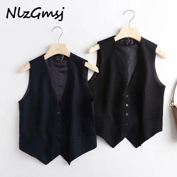 women's vests nlzgmsj women oversized waistcoat vest coat female office lady sleeveless jacket mujer jacktes, Black;white
women's vests nlzgmsj women oversized waistcoat vest coat female office lady sleeveless jacket mujer jacktes, Black;white