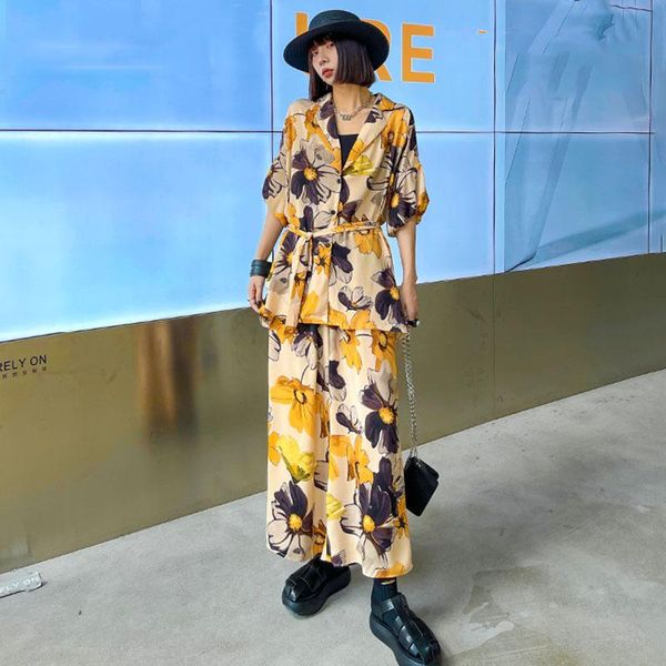 women's two piece pants seebeautiful pieces flower print loose notched short sleeve shirt elastic waist fashion 2021 summer women e760, White
women's two piece pants seebeautiful pieces flower print loose notched short sleeve shirt elastic waist fashion 2021 summer women e760, White