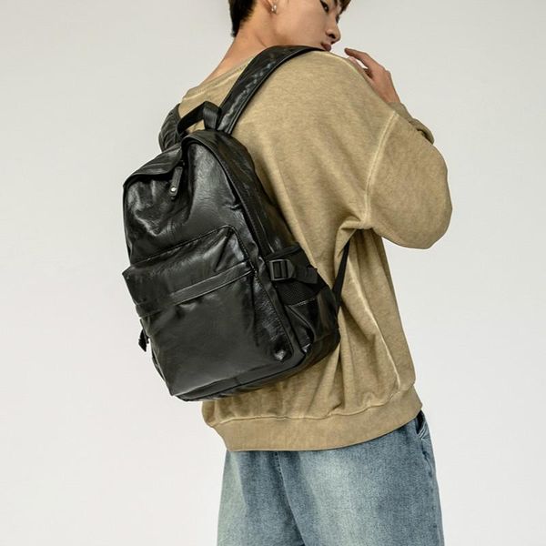 backpack men bookbag back pack korean pu leather men's black travel bag student computer young man solid bags bagpack
backpack men bookbag back pack korean pu leather men's black travel bag student computer young man solid bags bagpack