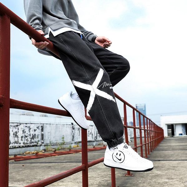 men's jeans autumn british style trousers men loose trendy elastic port wind casual small foot hip hop bandy pants, Blue
men's jeans autumn british style trousers men loose trendy elastic port wind casual small foot hip hop bandy pants, Blue