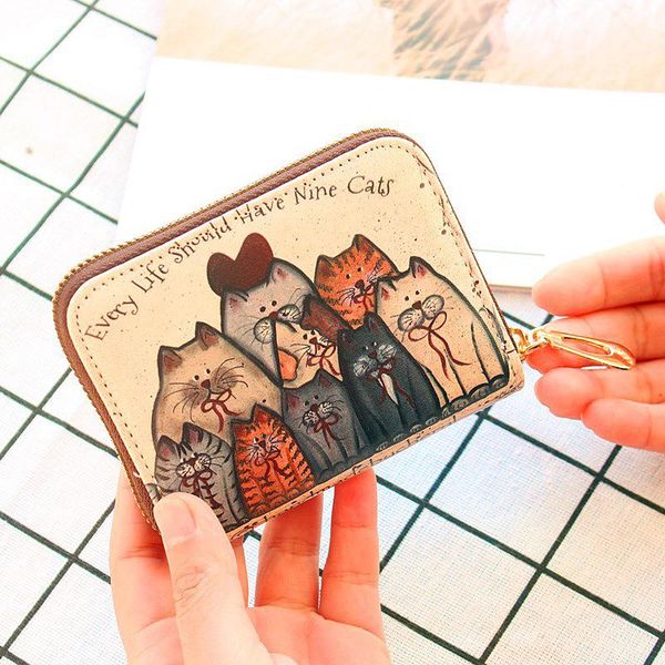 card holders fashion women holder wallet pu leather female id case girls zipper coin purse cute characters bag, Brown;gray
card holders fashion women holder wallet pu leather female id case girls zipper coin purse cute characters bag, Brown;gray