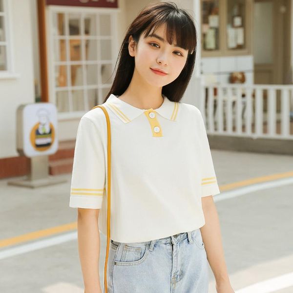 women's t-shirt khaki 2021 summer student short sleeve ice silk sweater girl mixed color stripe loose fashion, White
women's t-shirt khaki 2021 summer student short sleeve ice silk sweater girl mixed color stripe loose fashion, White