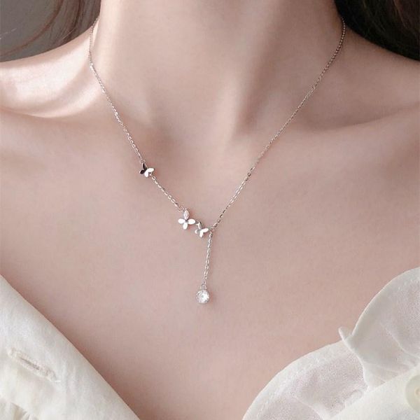 butterfly choker necklace white gold color cubic zirconia adjustable pendant for women gift collier collares necklaces, Silver
butterfly choker necklace white gold color cubic zirconia adjustable pendant for women gift collier collares necklaces, Silver