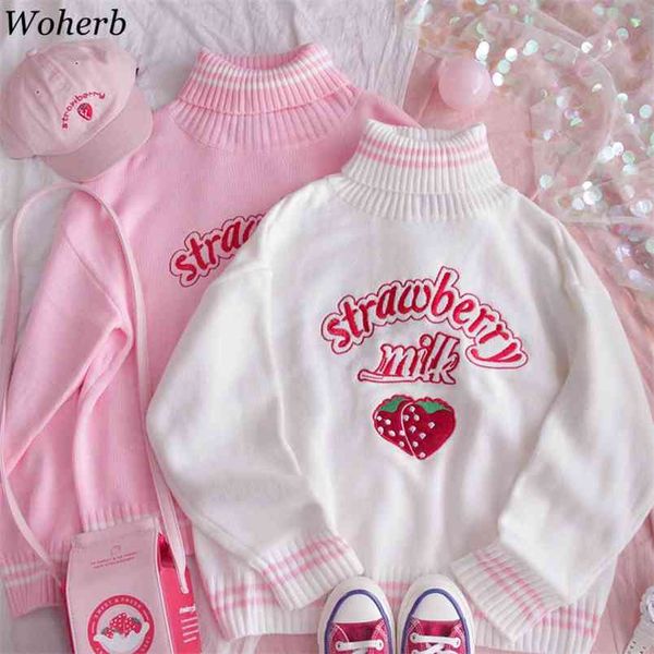 women sweaters japanese kawaii ulzzang cute strawberry loose turtleneck sweater female korean harajuku pullover jumper 210519, White
women sweaters japanese kawaii ulzzang cute strawberry loose turtleneck sweater female korean harajuku pullover jumper 210519, White