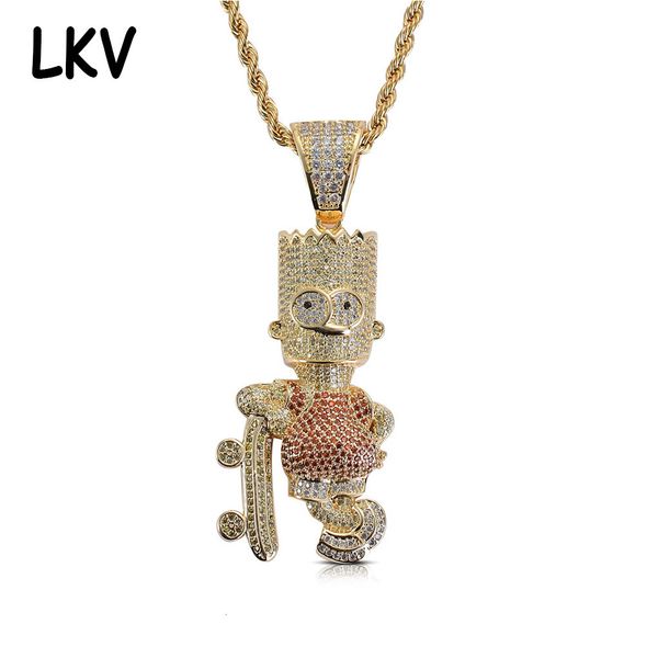 hip hop sesame street men's necklace trendsetter micro inlaid zircon cute cartoon character simpson pendant, Silver
hip hop sesame street men's necklace trendsetter micro inlaid zircon cute cartoon character simpson pendant, Silver