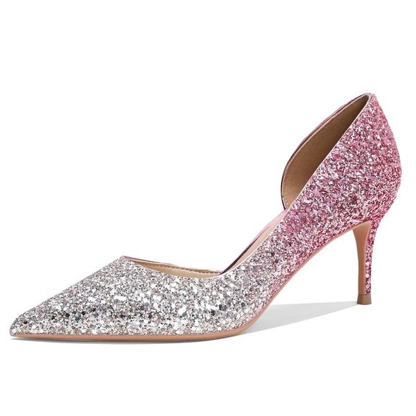 dress shoes gradient color sequined thin high heel pumps colorful pink blue bling stiletto heels for women m0098, Black
dress shoes gradient color sequined thin high heel pumps colorful pink blue bling stiletto heels for women m0098, Black