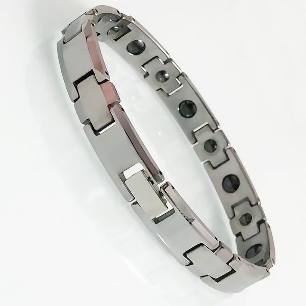 link, chain magnetic pure tungsten steel link bracelet for women male energy healthy care wristband coulpe cross homme gift, Black 
link, chain magnetic pure tungsten steel link bracelet for women male energy healthy care wristband coulpe cross homme gift, Black