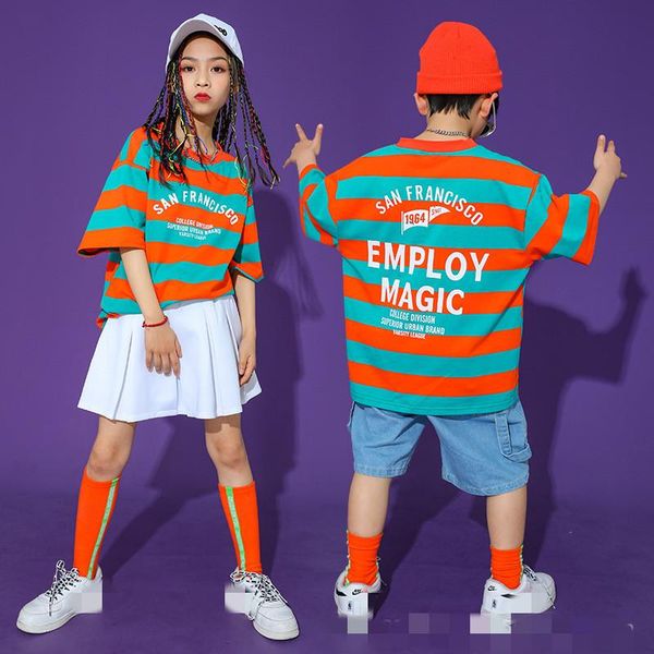 clothing sets children hip hop streetwear summer loose stripe t-shirt street dance practice jazz dancing performance costume, White
clothing sets children hip hop streetwear summer loose stripe t-shirt street dance practice jazz dancing performance costume, White