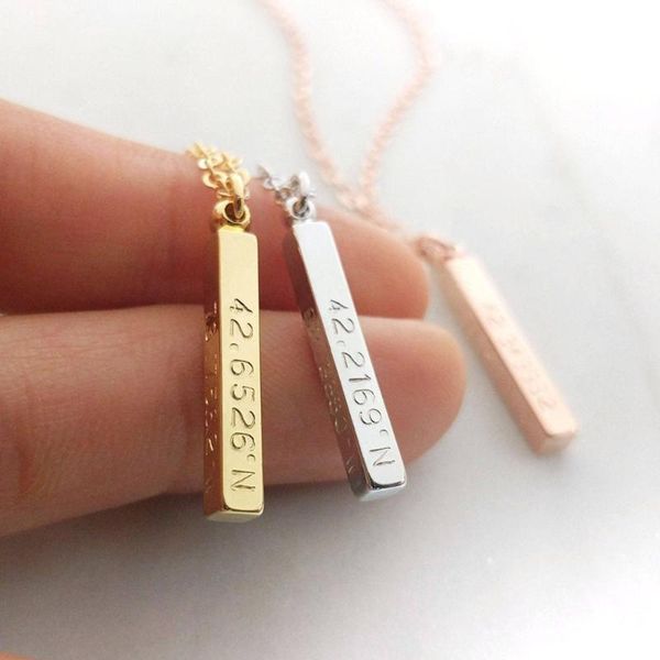 pendant necklaces personalized 3d coordinates bar necklace, roman numeral 3 friends valentine's day gift, birthday gift, Silver
pendant necklaces personalized 3d coordinates bar necklace, roman numeral 3 friends valentine's day gift, birthday gift, Silver