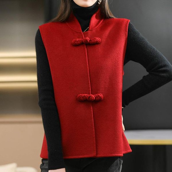 women's wool & blends 2021 chinese style women 100% vest frog buttons simple mandarin collar handmade woolen warm waistcoat autumn wint, Black
women's wool & blends 2021 chinese style women 100% vest frog buttons simple mandarin collar handmade woolen warm waistcoat autumn wint, Black