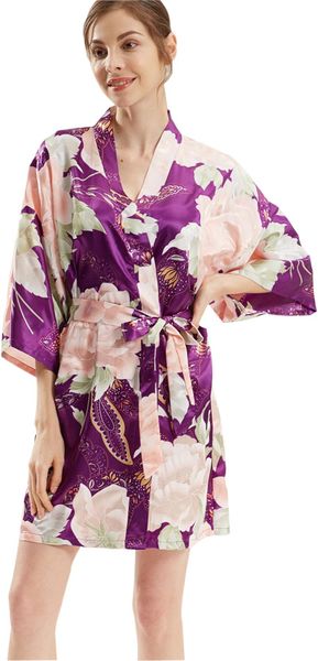women's sleepwear women floral purple peony print satin robe bridal dressing gown wedding bride bridesmaid kimono, Black;red
women's sleepwear women floral purple peony print satin robe bridal dressing gown wedding bride bridesmaid kimono, Black;red