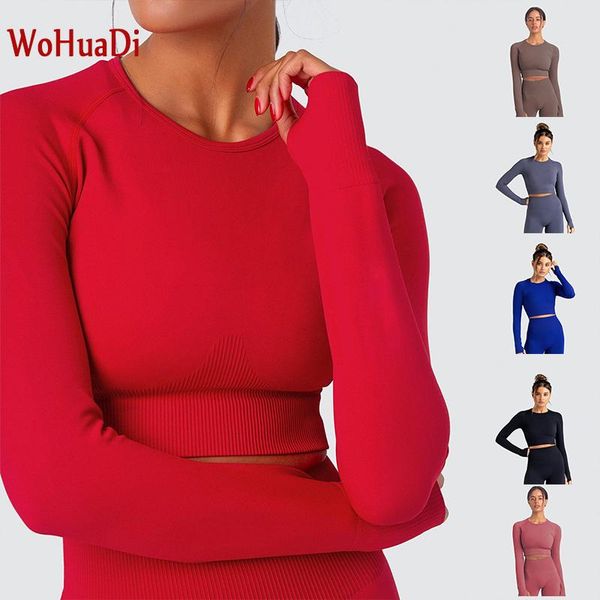 yoga outfit wohuadi knitted seamless long sleeve t-shirt gym sports women shirts fitness crop sport wear workout athletic
yoga outfit wohuadi knitted seamless long sleeve t-shirt gym sports women shirts fitness crop sport wear workout athletic