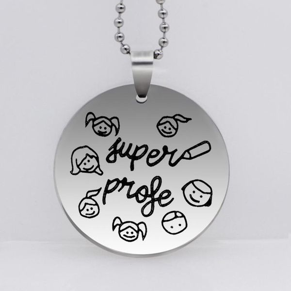 keychains cute teacher disc necklace stainless steel collar necklaces jewelry gift for teachers yp6826, Silver
keychains cute teacher disc necklace stainless steel collar necklaces jewelry gift for teachers yp6826, Silver
