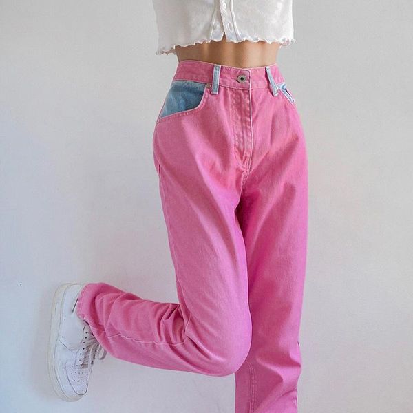women's jeans weiyao pink streetwear cargo pants women contrast patchwork vintage straight korean fashion high waist denim trousers, Blue
women's jeans weiyao pink streetwear cargo pants women contrast patchwork vintage straight korean fashion high waist denim trousers, Blue