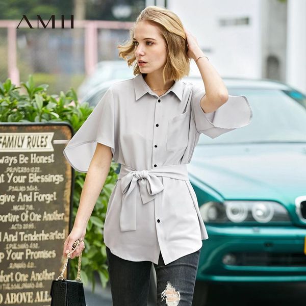 women's blouses & shirts amii minimalist chiffon blouse summer women solid turn down collar bat sleeve with belt female shirt 11930087, White
women's blouses & shirts amii minimalist chiffon blouse summer women solid turn down collar bat sleeve with belt female shirt 11930087, White