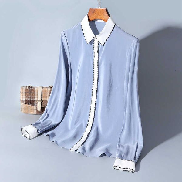 women's blouses & shirts silk contrast amendment shirt of women's breasted fashion cardigan style european and american sbqg, White
women's blouses & shirts silk contrast amendment shirt of women's breasted fashion cardigan style european and american sbqg, White