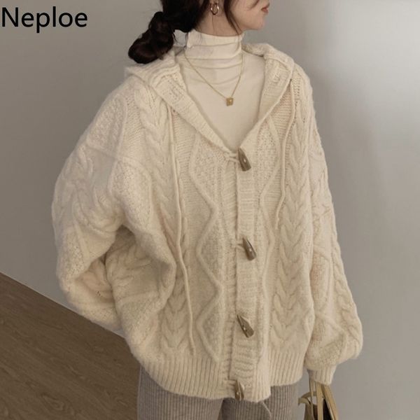 neploe winter clothes vintage sweater oversized outwear chic button hooded knitted ribbed cardigan loose casual sueter coat 210422, White
neploe winter clothes vintage sweater oversized outwear chic button hooded knitted ribbed cardigan loose casual sueter coat 210422, White