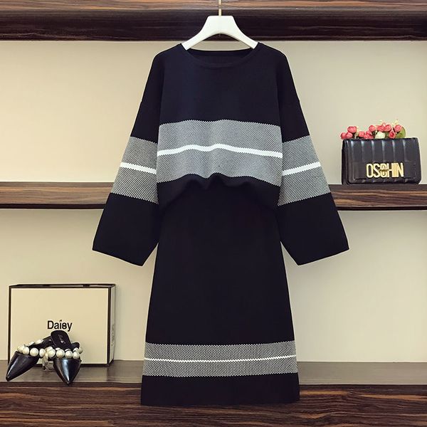 women's plus size set fall fashion crochet jumper and skirt suit slimming two hit pieces outfit y658 x5dj, Black
women's plus size set fall fashion crochet jumper and skirt suit slimming two hit pieces outfit y658 x5dj, Black