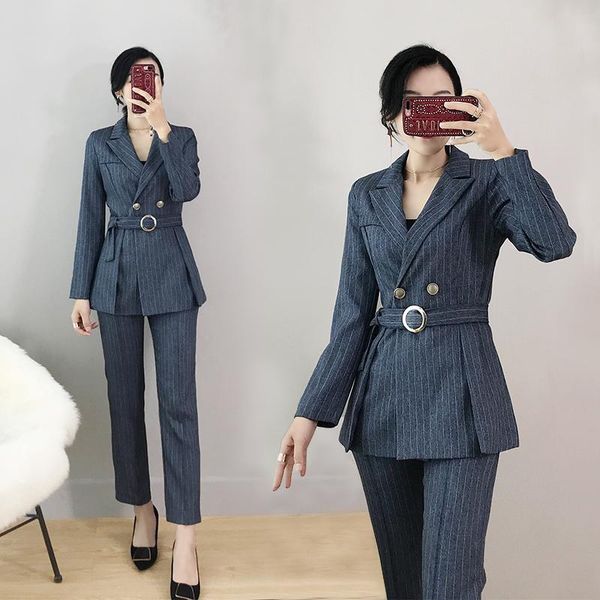 women formal set office lady stripe blazers work wear sets female pant suits elegant business uniform 2 pieces trouser suit women's two, White
women formal set office lady stripe blazers work wear sets female pant suits elegant business uniform 2 pieces trouser suit women's two, White