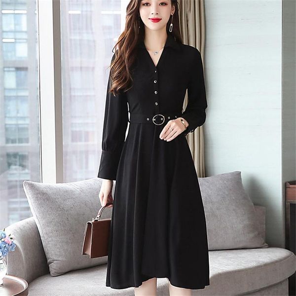 casual dresses elegant black pure ruffles women dress full sleeve waist female chiffon 2021 autumn, Black;gray
casual dresses elegant black pure ruffles women dress full sleeve waist female chiffon 2021 autumn, Black;gray