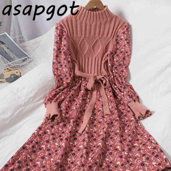pullovers bandage slim bow lace up waist sweet fresh knitted patchwork corduroy floral dress women vintage temperament chic 210429, Black;gray
pullovers bandage slim bow lace up waist sweet fresh knitted patchwork corduroy floral dress women vintage temperament chic 210429, Black;gray